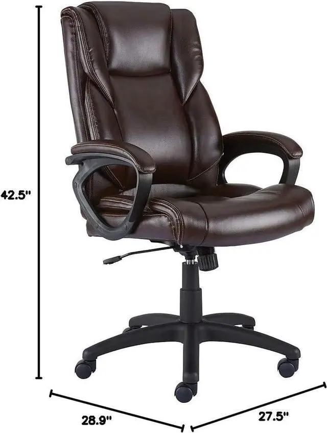 Alt view image 3 of 6 - STAPLES 2554454 Kelburne Luxura Office Chair Brown
