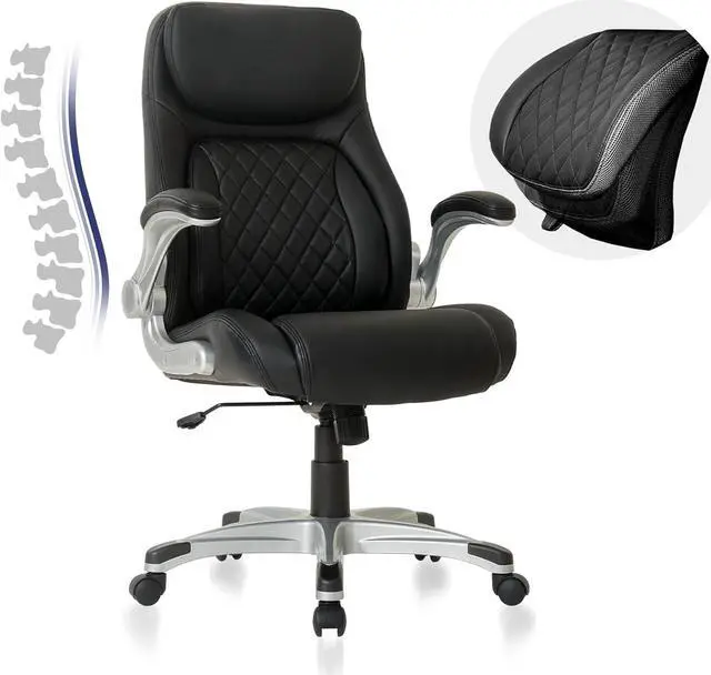 Main image of Nouhaus Ergonomic Office Chair Premium Microfiber Leather Adjustable Lumbar Support & Armrests, High Back Comfy Desk Gaming Chairs Executive Computer Swivel Chair Tilt Function(Posture,Black)