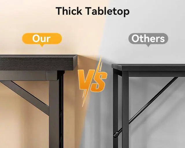 Alt view image 6 of 6 - Coleshome 71 Inch Executive Desk with USB Ports, Computer Office Desk, Large Mordern Writing Table, Workstation Business Furniture for Home Office, Black