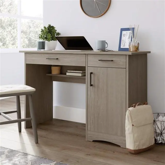 Alt view image 2 of 7 - Sauder Beginnings Computer Desk with Drawers, Large Surface and Storage, Home Office Desk - Silver Sycamore Finish