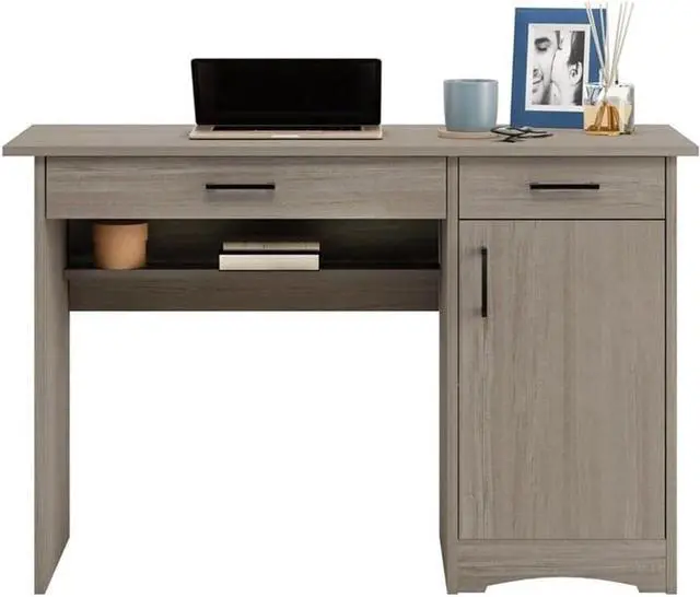 Alt view image 4 of 7 - Sauder Beginnings Computer Desk with Drawers, Large Surface and Storage, Home Office Desk - Silver Sycamore Finish