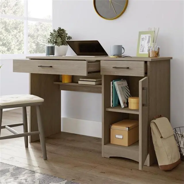 Alt view image 5 of 7 - Sauder Beginnings Computer Desk with Drawers, Large Surface and Storage, Home Office Desk - Silver Sycamore Finish