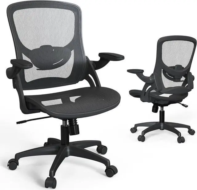 Main image of Modern Ergonomic Mesh Home Office Computer Desk Chair with Wheels and Height Adjustable Lumbar Support for Adult Student