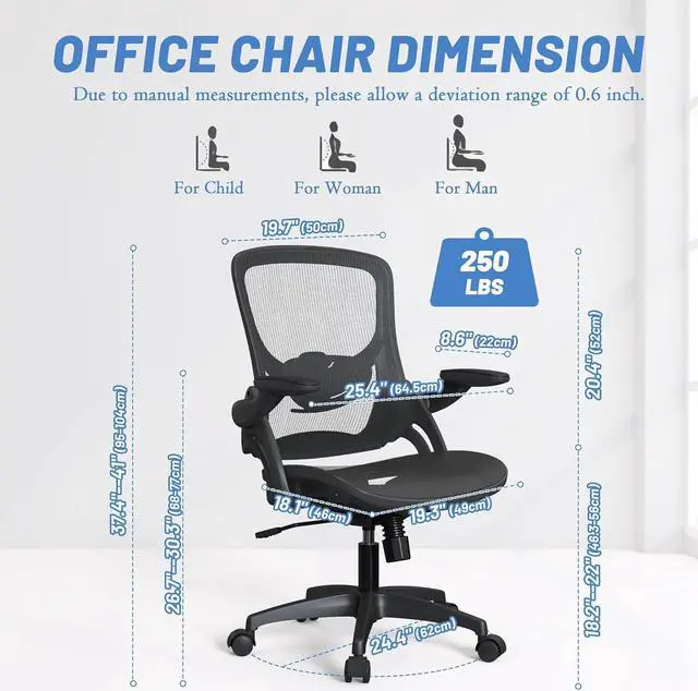 Alt view image 2 of 6 - Modern Ergonomic Mesh Home Office Computer Desk Chair with Wheels and Height Adjustable Lumbar Support for Adult Student