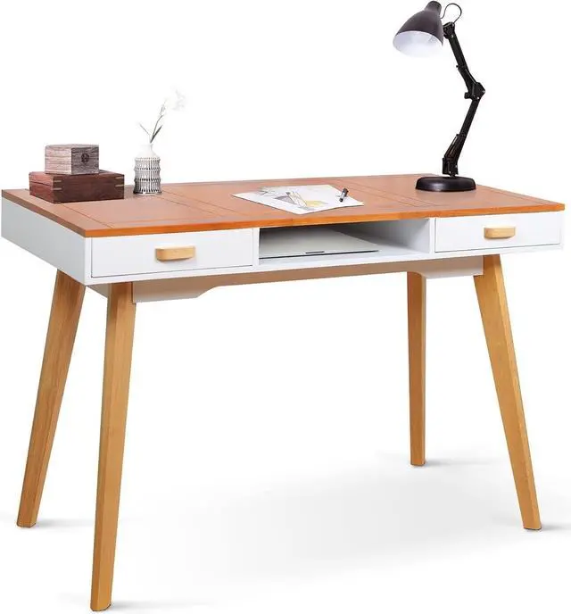Main image of 42" Home Office Desk with File Drawer, Modern Computer Table with Laptop Storage Space, Student Girls Desks Teens Writing Table