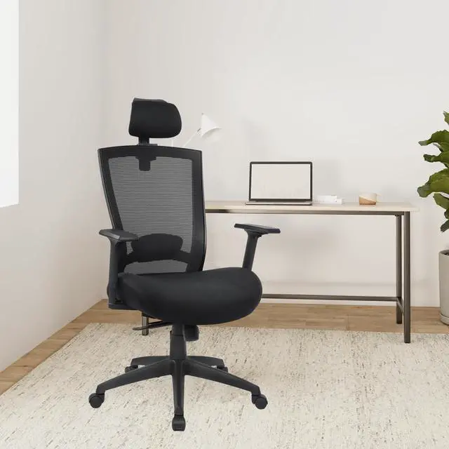 Alt view image 2 of 7 - Ergonomic Office Chair for Big and Tall People, 400lb Computer Desk Chair with Adjustable 2D Headrest, Lumbar Support &2D Armrests, 5 Inch Thick Foam Cushion Seat, Mesh Rolling Chair for Work & Gaming