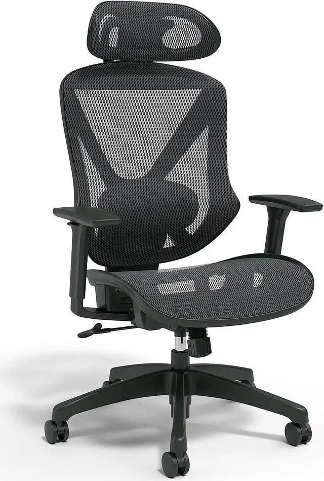 Main image of Staples Dexley Ergonomic Mesh Swivel Task Chair, Black (UN56946)