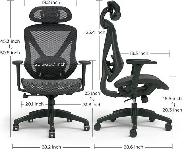 Alt view image 3 of 6 - Staples Dexley Ergonomic Mesh Swivel Task Chair, Black (UN56946)