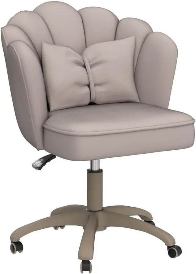 Alt view image 4 of 7 - Office Chair Cute Petal Desk Chair, Modern Fabric Home Butterfly Chairs Height Adjustable Chair Makeup Chairs Computer Chairs