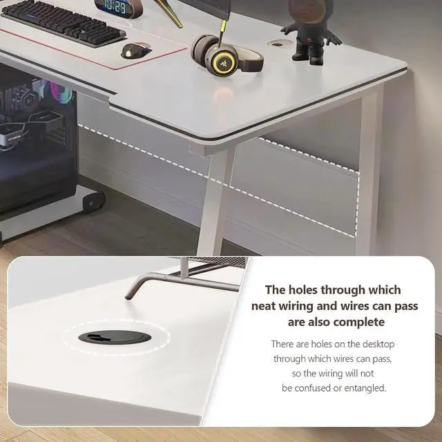Alt view image 3 of 5 - Gaming Desk Computer Writing Table Student Art Modren Simple Style PC Wood Suitable for Home, Office