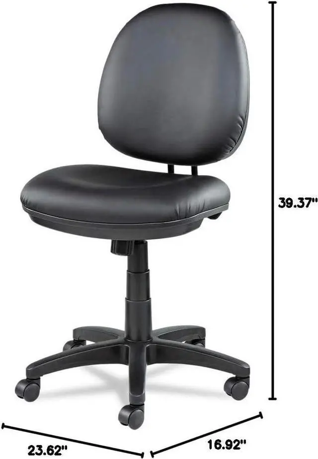 Alt view image 3 of 7 - Alera ALEIN4819 Interval Series 18.11 in. to 23.22 in. Seat Height Bonded Leather Swivel/Tilt Task Chair - Black