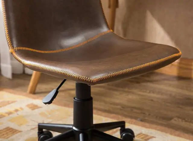 Alt view image 5 of 7 - Roundhill Furniture Cesena Faux Leather 360 Swivel Air Lift Office Chair, Brown