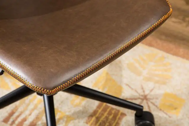 Alt view image 6 of 7 - Roundhill Furniture Cesena Faux Leather 360 Swivel Air Lift Office Chair, Brown