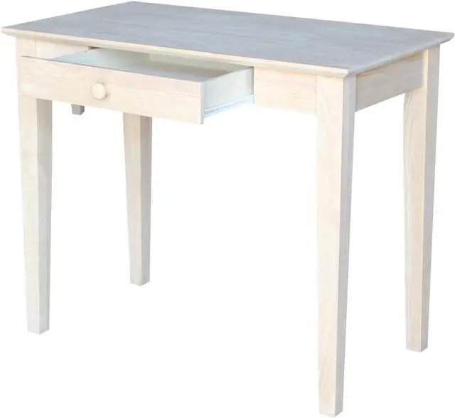 Main image of International Concepts 30" H Writing Table With Drawer Home Reception School Desk/Office Furniture, Eco-Friendly/Solid/Sturdy Parawood, Paint/Stain It Your Way, Unfinished
