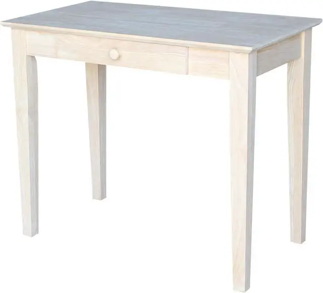 Alt view image 6 of 7 - International Concepts 30" H Writing Table With Drawer Home Reception School Desk/Office Furniture, Eco-Friendly/Solid/Sturdy Parawood, Paint/Stain It Your Way, Unfinished