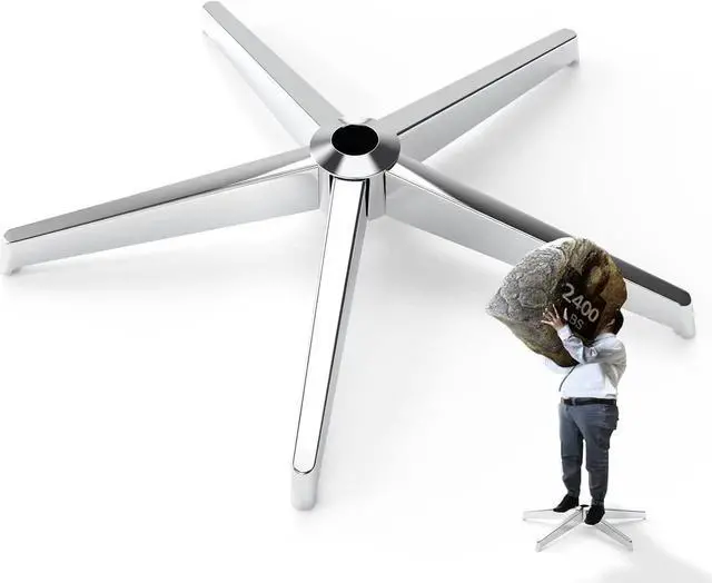 Main image of Sytopia Office Chair Base, 28'' Desk Chair Base Replacement with Reinforced Metal Legs (2300Lbs), Chair Bottom Part for Most Chairs, Universal Gas Cylinder and Caster Sockets, Sliver