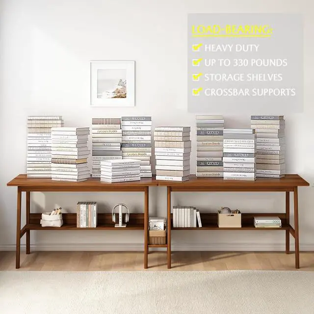 Alt view image 5 of 7 - 2-Person Writing Desk with Bookshelf - 79" Wooden Extra Long Home Office Work Table, Double Study Computer Workstation with Storage Shelves in White, 79" W x 24" D