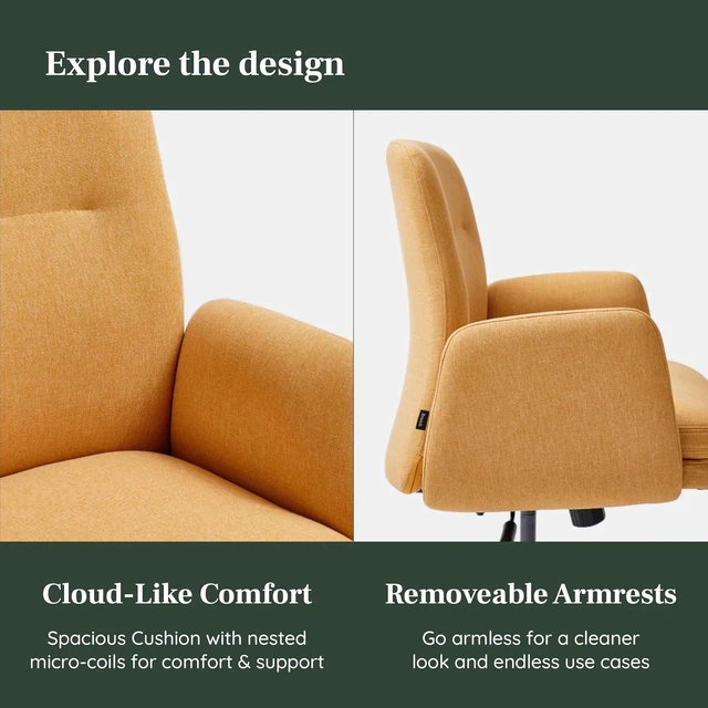 Alt view image 6 of 7 - Mid Century Modern Softside Office Chair
