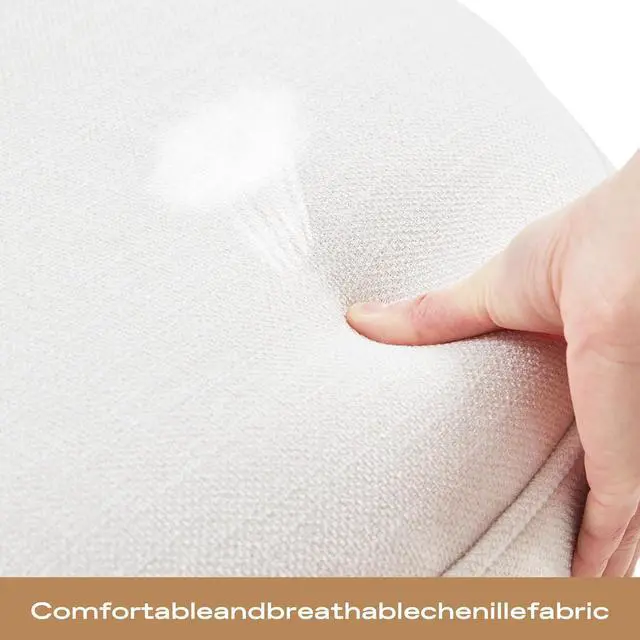 Alt view image 3 of 7 - HUIMO Home Office Chair Upholstered Armless Desk Chair with Wheels Adjustable Height Computer Desk Chair with Wooden Legs Comfortable Swivel Chair for Home Office Study Studio (Beige)