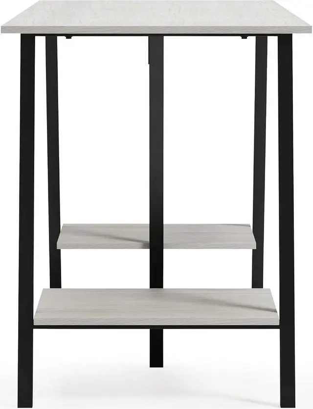 Alt view image 7 of 7 - Signature Design by Ashley Bayflynn Modern Home Office Desk or Drafting Table with Sawhorse Legs, White & Black