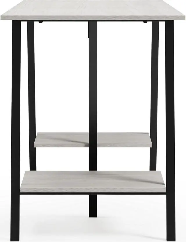 Alt view image 5 of 7 - Signature Design by Ashley Bayflynn Modern Home Office Desk or Drafting Table with Sawhorse Legs, White & Black