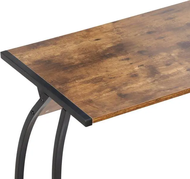 Alt view image 6 of 6 - SUPER DEAL L-Shaped Corner Desk Computer Gaming Desk - 58 Inch Modern Home PC Table Office Writing Workstation, Rustic Brown