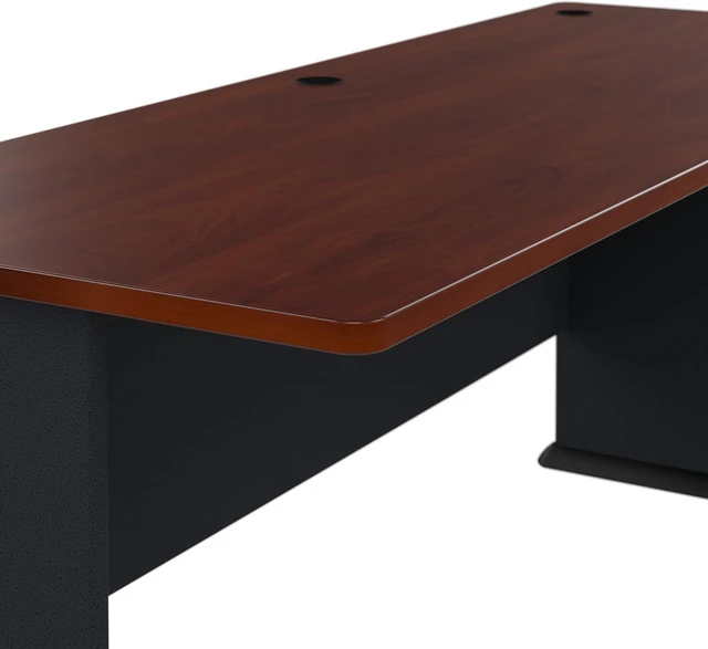 Alt view image 6 of 7 - Bush Furniture Series A Desk, Large Workstation for Home or Professional Workspace, Desktop Solution for Office Use, 72W, Hansen Cherry