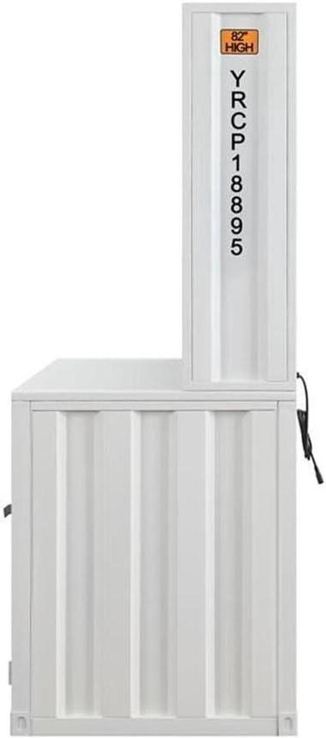 Alt view image 5 of 7 - Acme Cargo Metal Desk and Hutch with Shelf in White