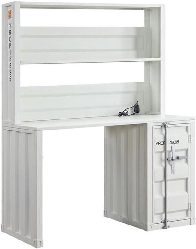 Alt view image 4 of 7 - Acme Cargo Metal Desk and Hutch with Shelf in White