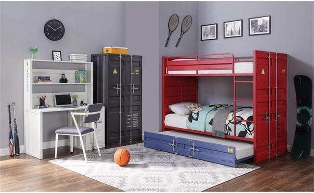 Alt view image 7 of 7 - Acme Cargo Metal Desk and Hutch with Shelf in White
