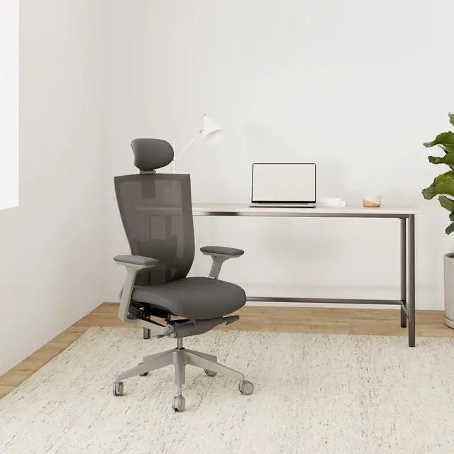 Alt view image 2 of 6 - SIDIZ T50 Ergonomic Office Chair : High Performance Home Office Chair with Adjustable Headrest, Lumbar Support, 3D Armrest, Seat Depth, Mesh Back Computer Chair, Alternative Gaming Chair (Gray)