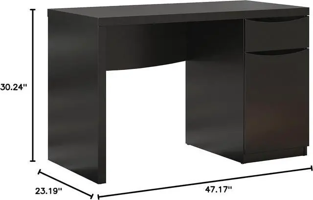 Alt view image 7 of 7 - Bush Furniture Montrese Computer Desk in Classic Black