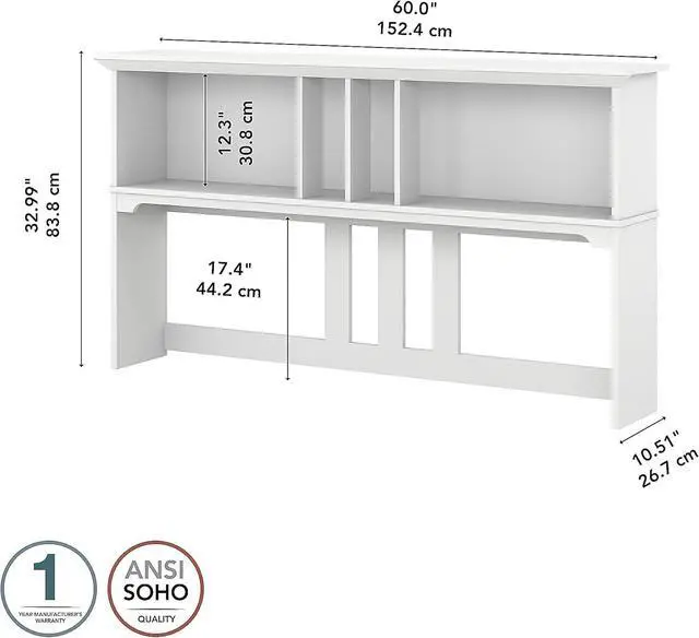 Alt view image 5 of 7 - Salinas Casual Hutch for L-Shaped Desk, Pure White