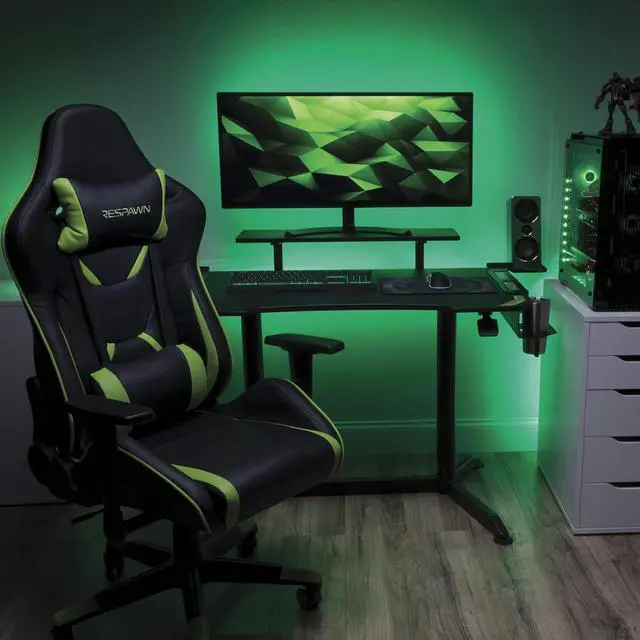 Alt view image 7 of 7 - RESPAWN RSP-3010 Computer Ergonomic Gaming Desk, Height Adjustable 52.6 in, Green