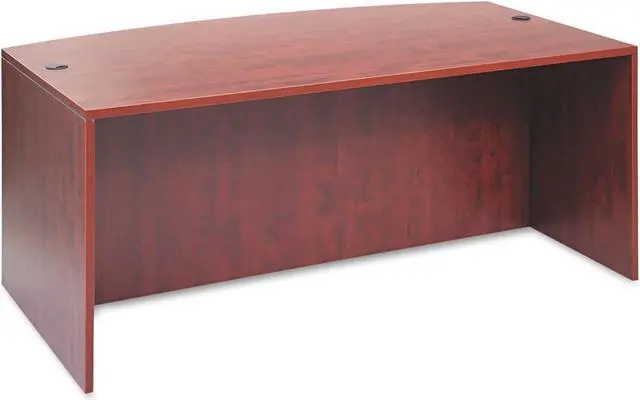 Main image of Alera ALE Valencia Bow Desk Shell, 71w x 35 1/2d to 41 3/8d x 29 5/8h, Medium Cherry