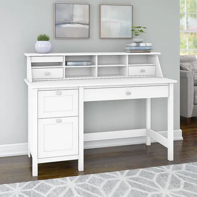 Alt view image 2 of 7 - Bush Furniture Computer Desk, Pure White