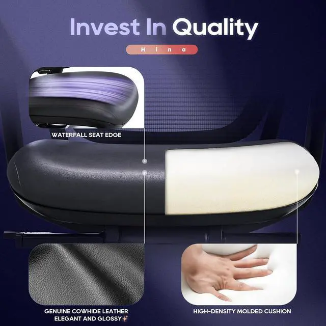 Alt view image 6 of 7 - Ergonomic Office Chair,Adjustable Headrest, Lumbar Support, High Back Mesh Desk Chair, Reclining Computer Chair for Home Office