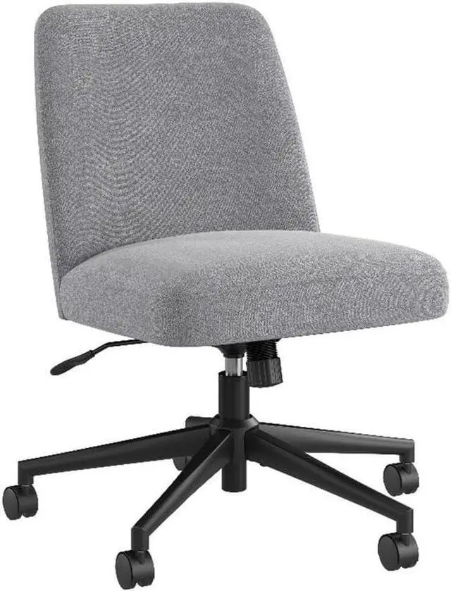 Main image of Bush Furniture Serenity Mid Back Armless Office Chair with Wheels in Cool Gray Fabric, Workspace Seating Solution for Small Computer Desk