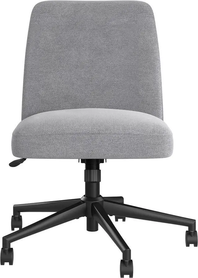 Alt view image 4 of 7 - Bush Furniture Serenity Mid Back Armless Office Chair with Wheels in Cool Gray Fabric, Workspace Seating Solution for Small Computer Desk