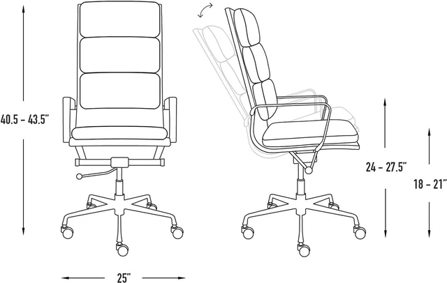 Alt view image 3 of 5 - Padded SOHO II Tall Back Management Chair (White)