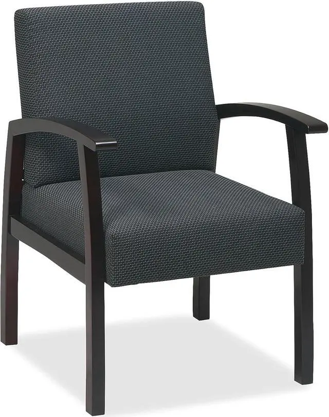 Main image of Lorell Deluxe Guest Chair, Mahogany/Charcoal