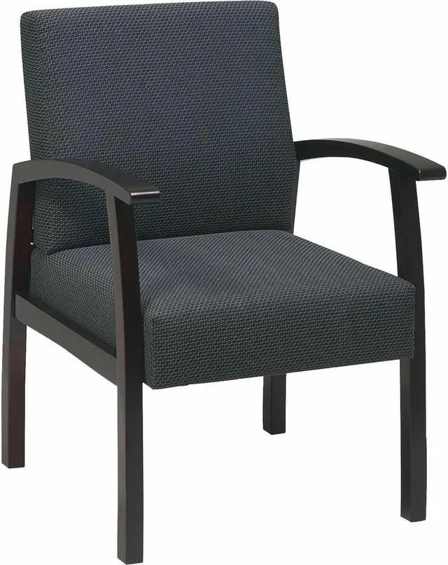 Alt view image 5 of 5 - Lorell Deluxe Guest Chair, Mahogany/Charcoal