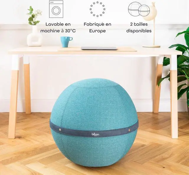 Alt view image 7 of 7 - Bloon Paris Ergonomic Sitting Ball Chair - Premium Desk Chair for Home and Office with Active Seating - Durable & Stylish Balance Ball Chair - Trufa - Regular Size