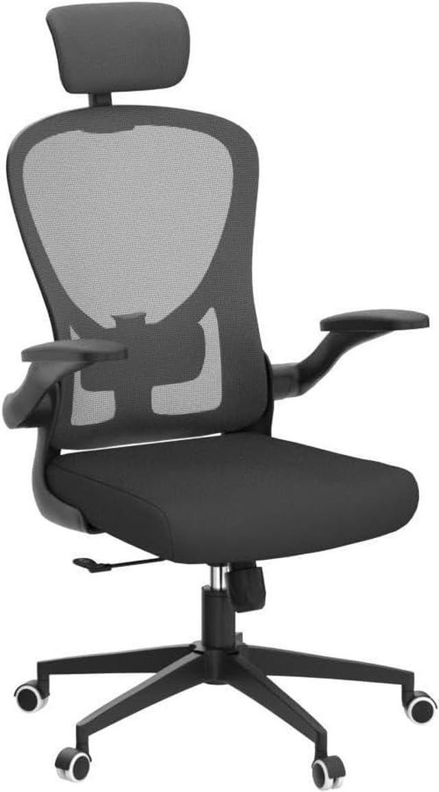 Alt view image 2 of 7 - Drafting Chair, Ergonomic Tall Office Chairs for Standing Desk, Home Office Desk Chair with Lumbar Support and Adjustable Flip-up Armrests & footrest (02Black)