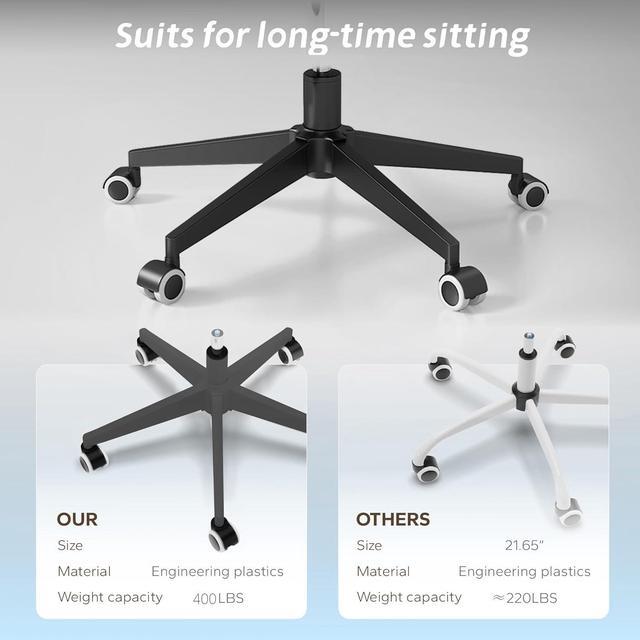 Alt view image 7 of 7 - Drafting Chair, Ergonomic Tall Office Chairs for Standing Desk, Home Office Desk Chair with Lumbar Support and Adjustable Flip-up Armrests & footrest (02Black)