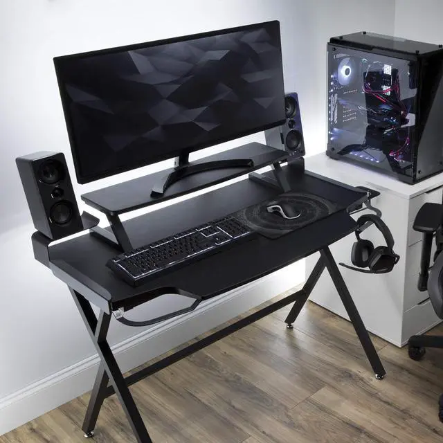 Alt view image 6 of 7 - RESPAWN RSP-1000 Gaming Computer Desk, 23.625" D x 42" W x 34.625" H, Gray