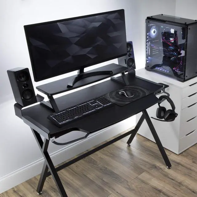 Alt view image 7 of 7 - RESPAWN RSP-1000 Gaming Computer Desk, 23.625" D x 42" W x 34.625" H, Gray