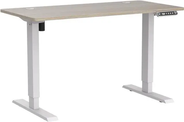 Alt view image 5 of 7 - bilbil Electric Height Adjustable Standing Desk, Sit to Stand Desk Home Office Computer Desk(48 x 24 Oak Top + White Frame)
