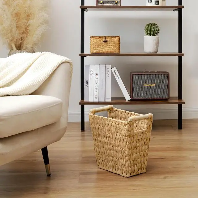 Alt view image 4 of 7 - GRANNY SAYS Bathroom Wastebasket, Wicker Trash Can with Handles, Waterproof Bathroom Trash, Decorative Wastebasket for Bedroom, 2-Pack