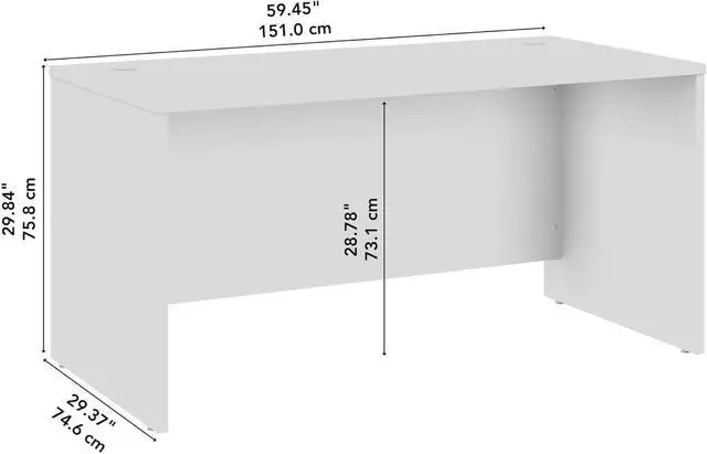 Alt view image 3 of 6 - Bush Business Furniture Studio C 60W x 30D Office Desk in Natural Elm, Computer Table for Home or Professional Workspace
